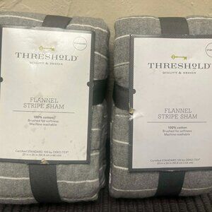 Brand New Threshold Flannel Stripe Shams, Standard.